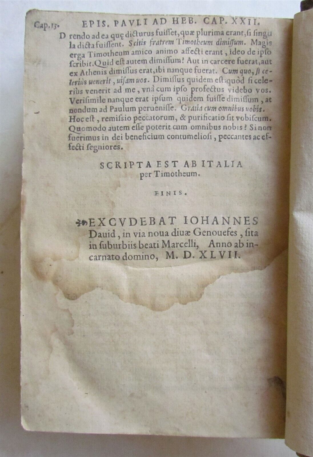 1547 BIBLE NEW TESTAMENT COMMENTARY on St. Paul's letters by Hentenius ANTIQUE