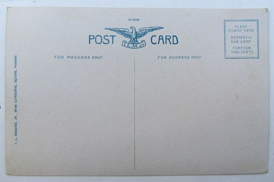 VINTAGE POSTCARD - BREAKWATER FOUNDATION PANAMA CANAL