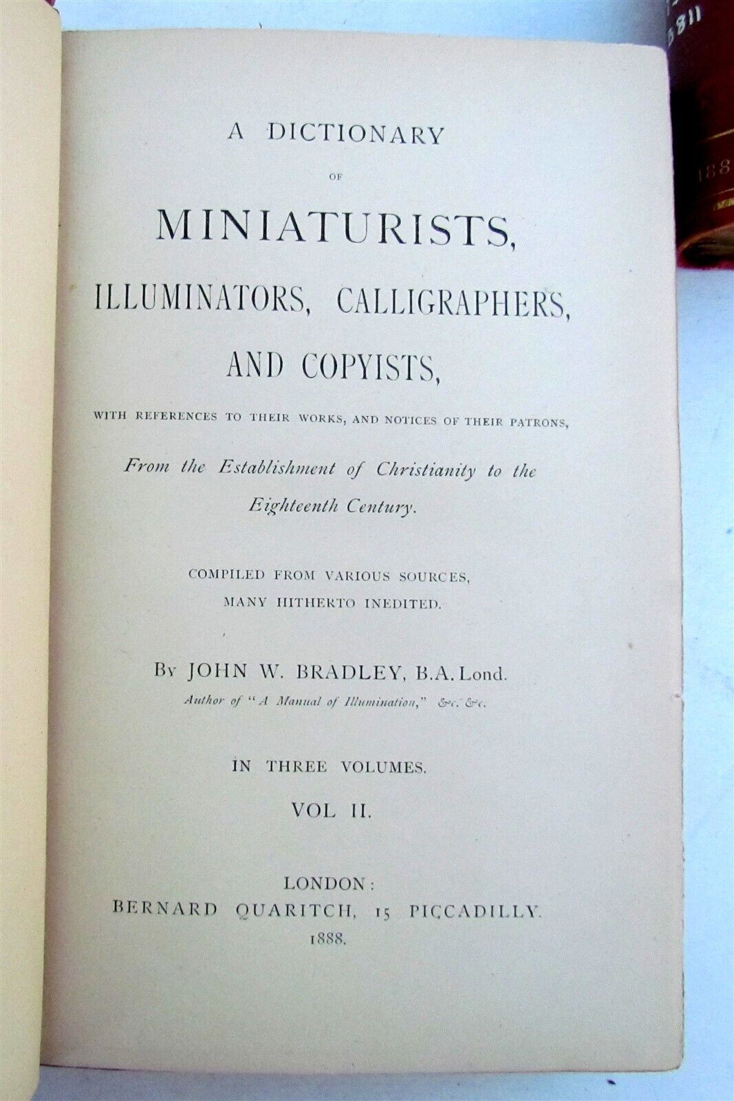 1887 BRADLEY'S DICTIONARY OF MINIATURISTS 3 volumes in English ANTIQUE