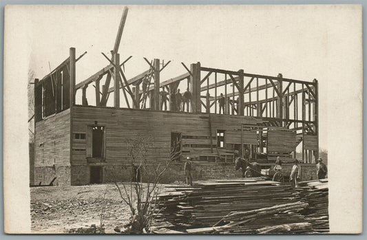 HOUSE CONSTRUCTION ANTIQUE REAL PHOTO POSTCARD RPPC