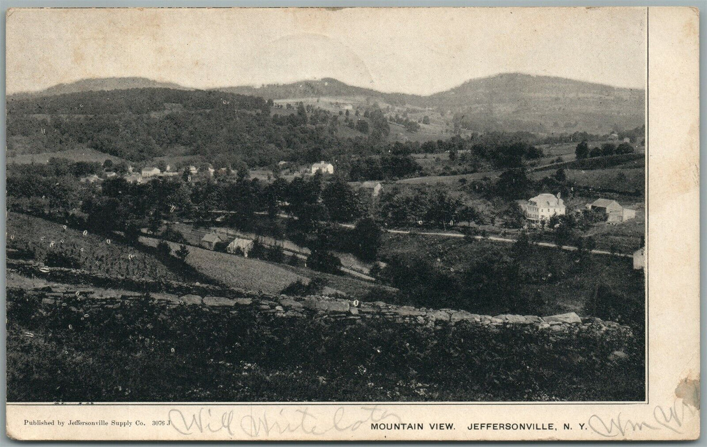 JEFFERSONVILLE NY MOUNTAIN VIEW ANTIQUE POSTCARD