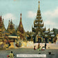 INDIA SHWE DAGONE PAGODA ANTIQUE POSTCARD w/ STAMP