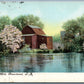 RIVERHEAD LONG ISLAND NY OLD RED MILL 1907 ANTIQUE POSTCARD w/ CORK CANCEL