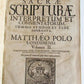 1678 BIBLE COMMENTARY by MATHEO POLO antique PIGSKIN BOUND MASSIVE FOLIO v. II