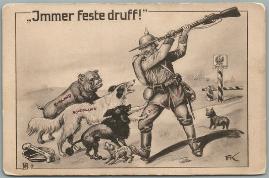 WWI GERMAN PROPAGANDA ANTIQUE POSTCARD