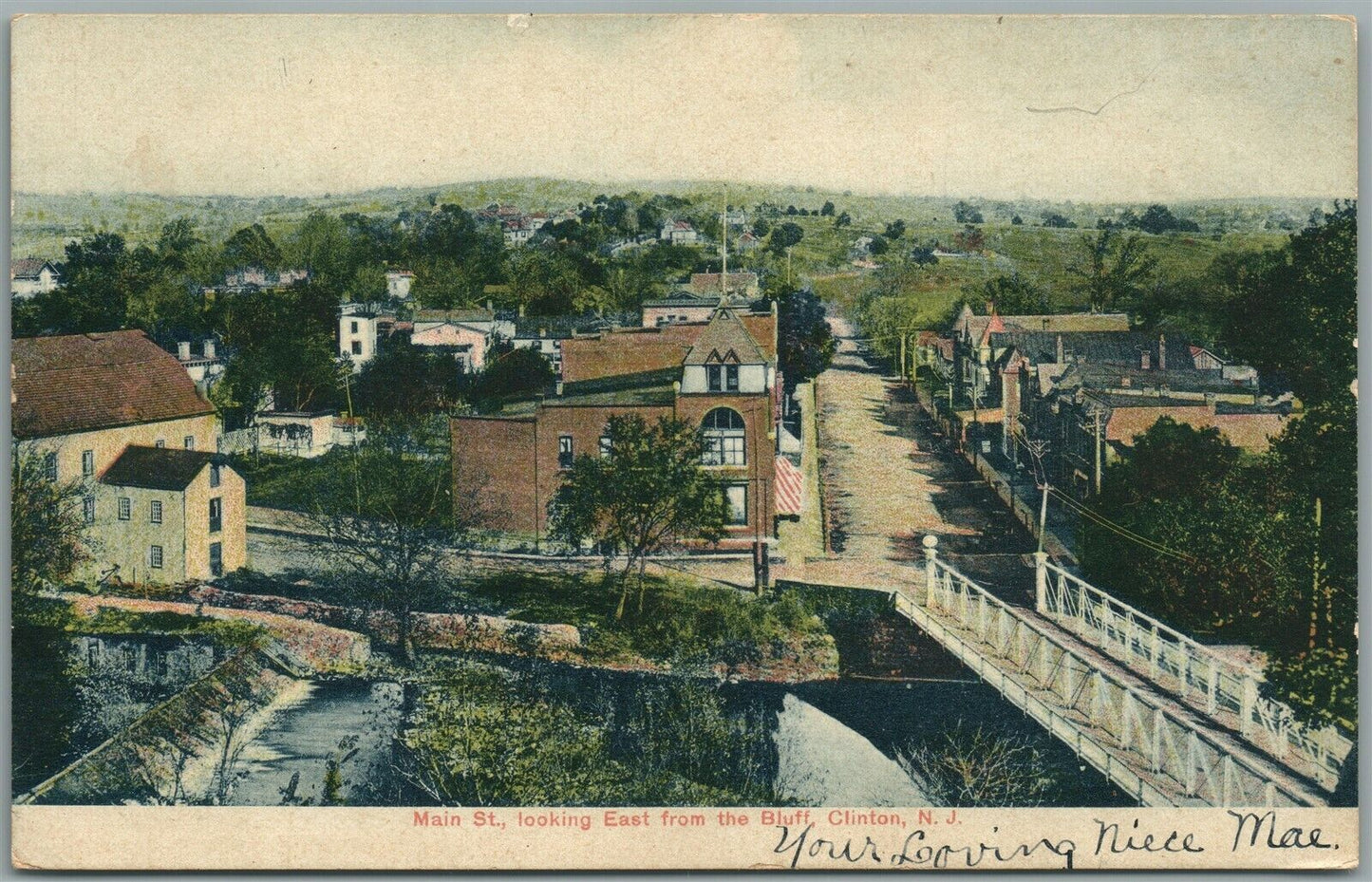 CLINTON NJ MAIN STREET ANTIQUE POSTCARD