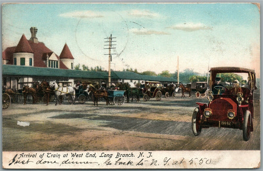 LONG BRANCH NJ RAILROAD STATION RAILWAY DEPOT ANTIQUE POSTCARD