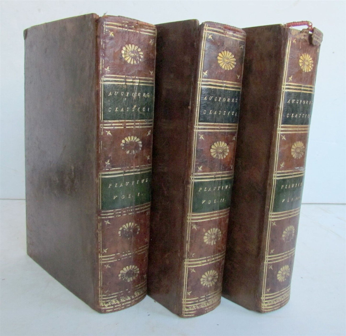 1788 M. Accii Plauti COMOEDIAE 3 VOLUMES AUTORES CLASSICI SERIES ANTIQUE