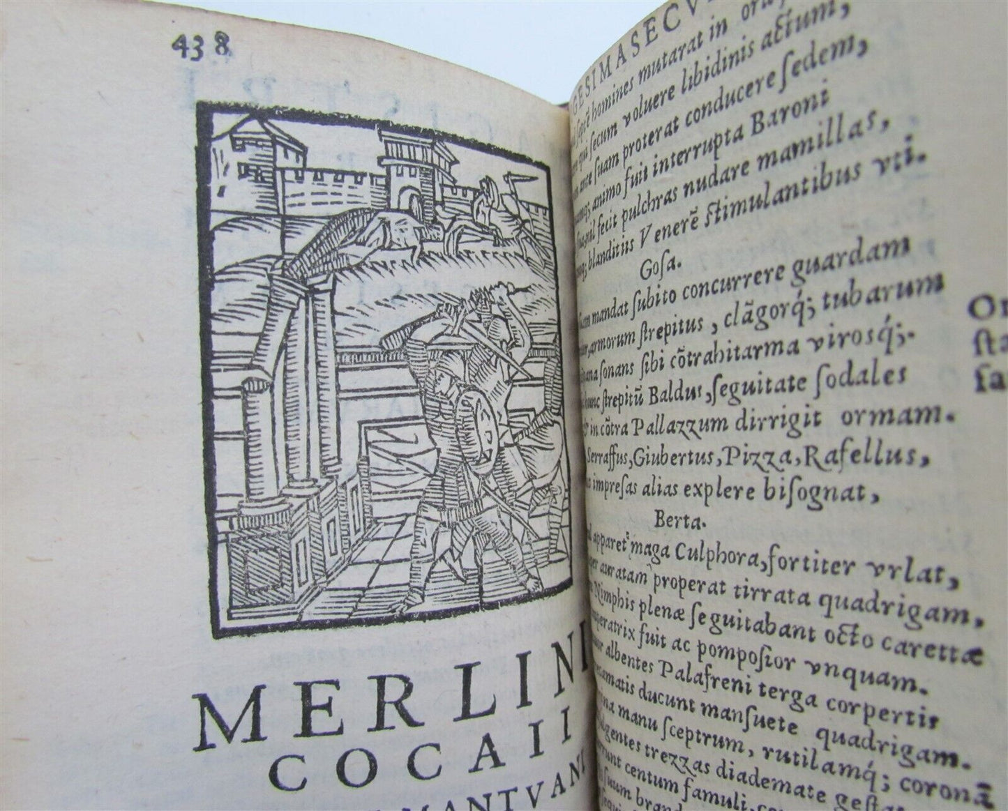 1581 ILLUSTRATED MACARONIC POETRY MERLINI COCAII antique 16th CENTURY RARE