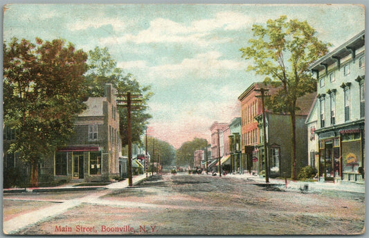 BOONVILLE NY MAIN STREET ANTIQUE POSTCARD