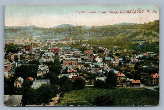 CLARKSBURG W.Va VIEW ANTIQUE 1909 POSTCARD