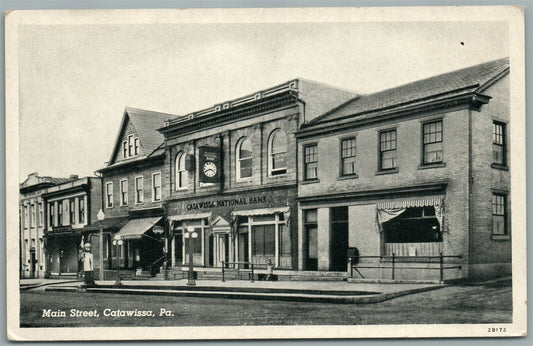 CATAWISSA PA MAIN STREET ANTIQUE POSTCARD
