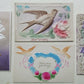 LOT OF 4 VALENTINE & BEST WISHES ANTIQUE POSTCARDS EMBOSSED w/ BIRDS & FLOWERS