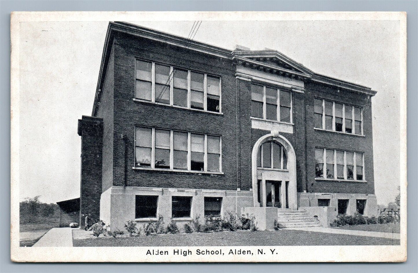 ALDEN NY HIGH SCHOOL 1938 VINTAGE POSTCARD