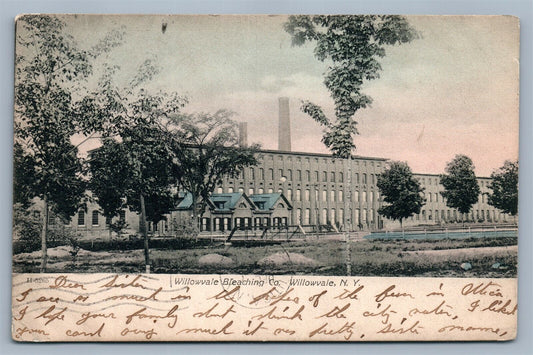 WILLOWVALE NY BLEACHING COMPANY ANTIQUE POSTCARD