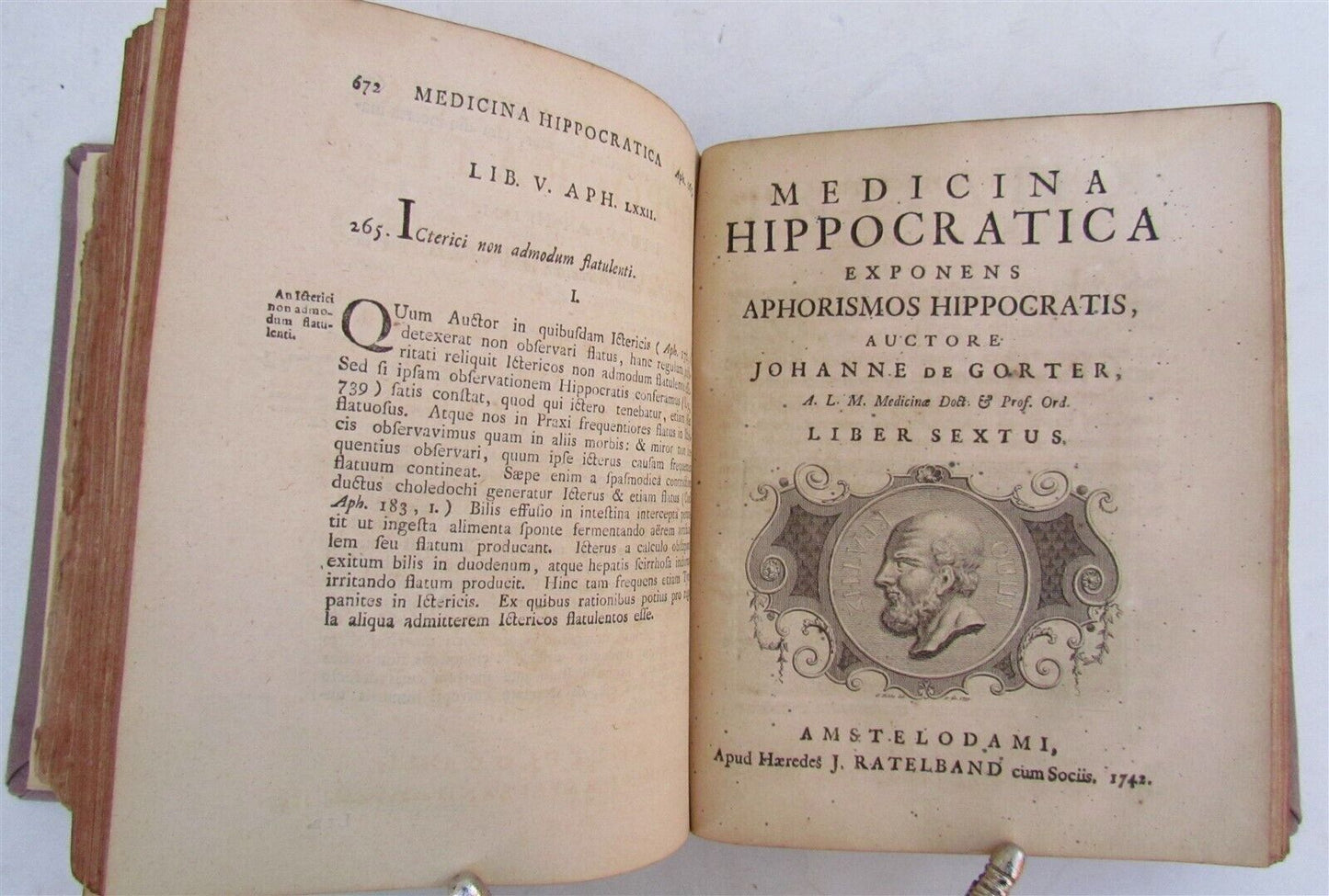 1739 MEDICINA HIPPOCRATICA by JOHANNE de GORTER antique MEDICAL