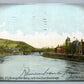 BINGHAMPTON NY CHENANGO RIVER FROM COURT STREET BRIDGE ANTIQUE POSTCARD