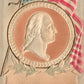 WASHINGTON FIRST PRESIDENT OF UNITED STATES PATRIOTIC ANTIQUE POSTCARD w/US FLAG