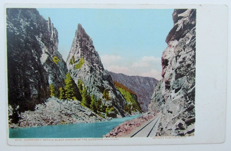 VINTAGE POSTCARD CURRECANTI NEEDLE BLACK CANYON GUNNISON COLO RAILROAD railway