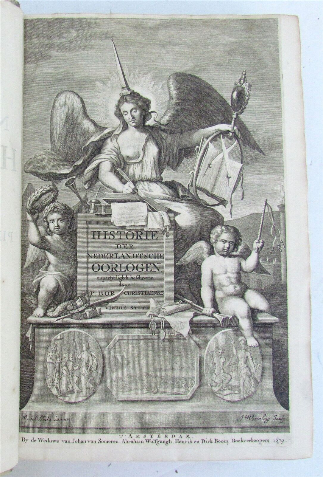 1684 HISTORY of NETHERLANDS in DUTCH VELLUM BOUND FOLIO by Pieter Bor