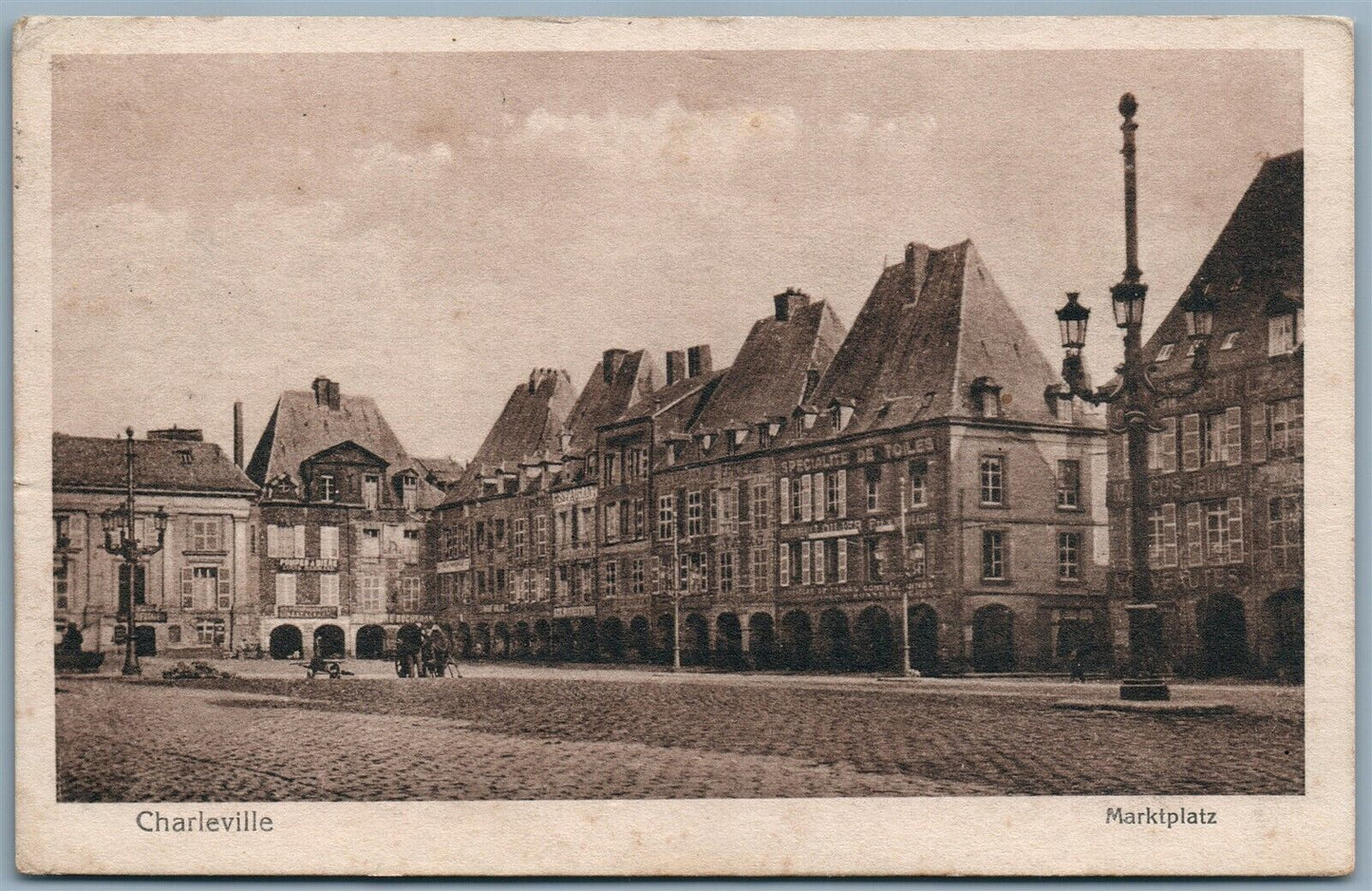 CHARLEVILLE FRANCE GERMAN FELDPOST 1916 ANTIQUE POSTCARD