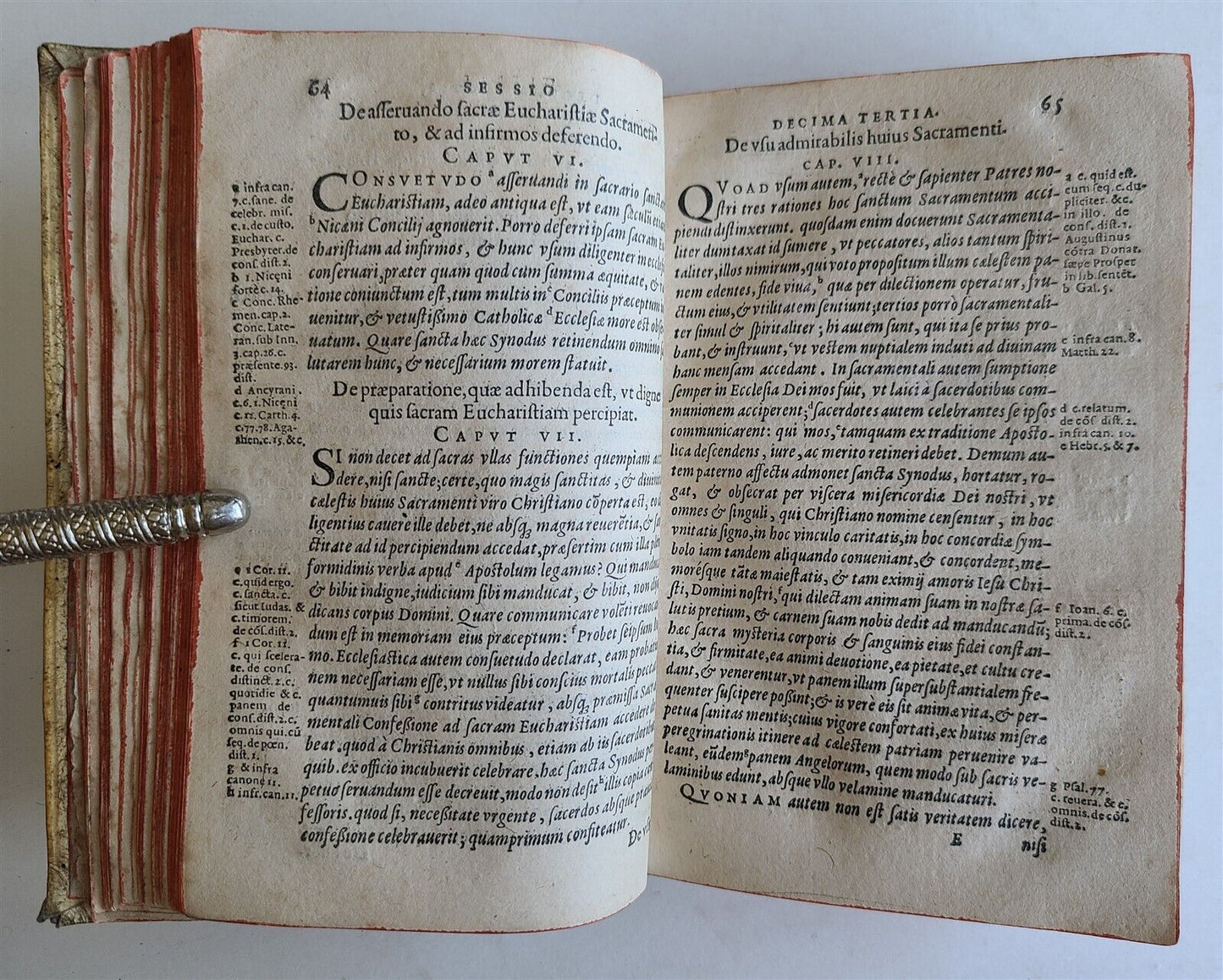 1577 PLANTIN PRESS SANCROSANCTI & OECUMENICI CONCILII TRIDENTINI antique PIGSKIN