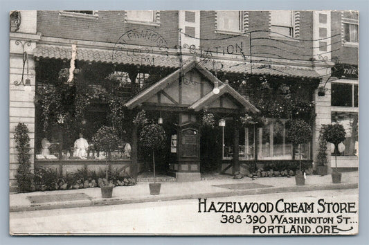 PORTLAND OR HAZELWOOD CREAM STORE ANTIQUE POSTCARD