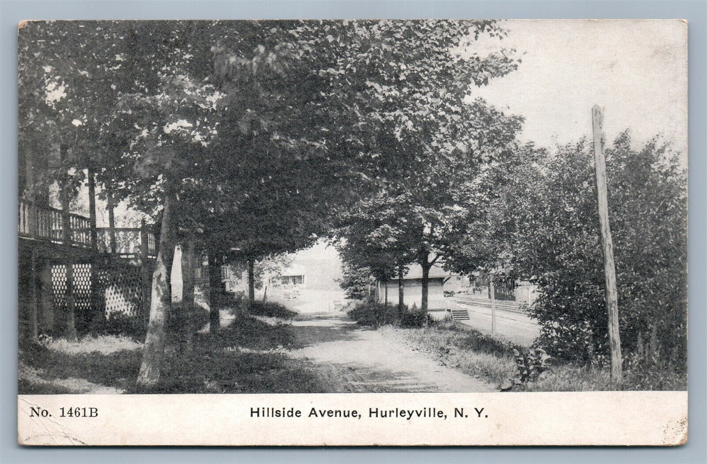 HURLEYVILLE NY HILLSIDE AVENUE ANTIQUE POSTCARD