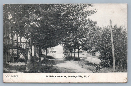 HURLEYVILLE NY HILLSIDE AVENUE ANTIQUE POSTCARD