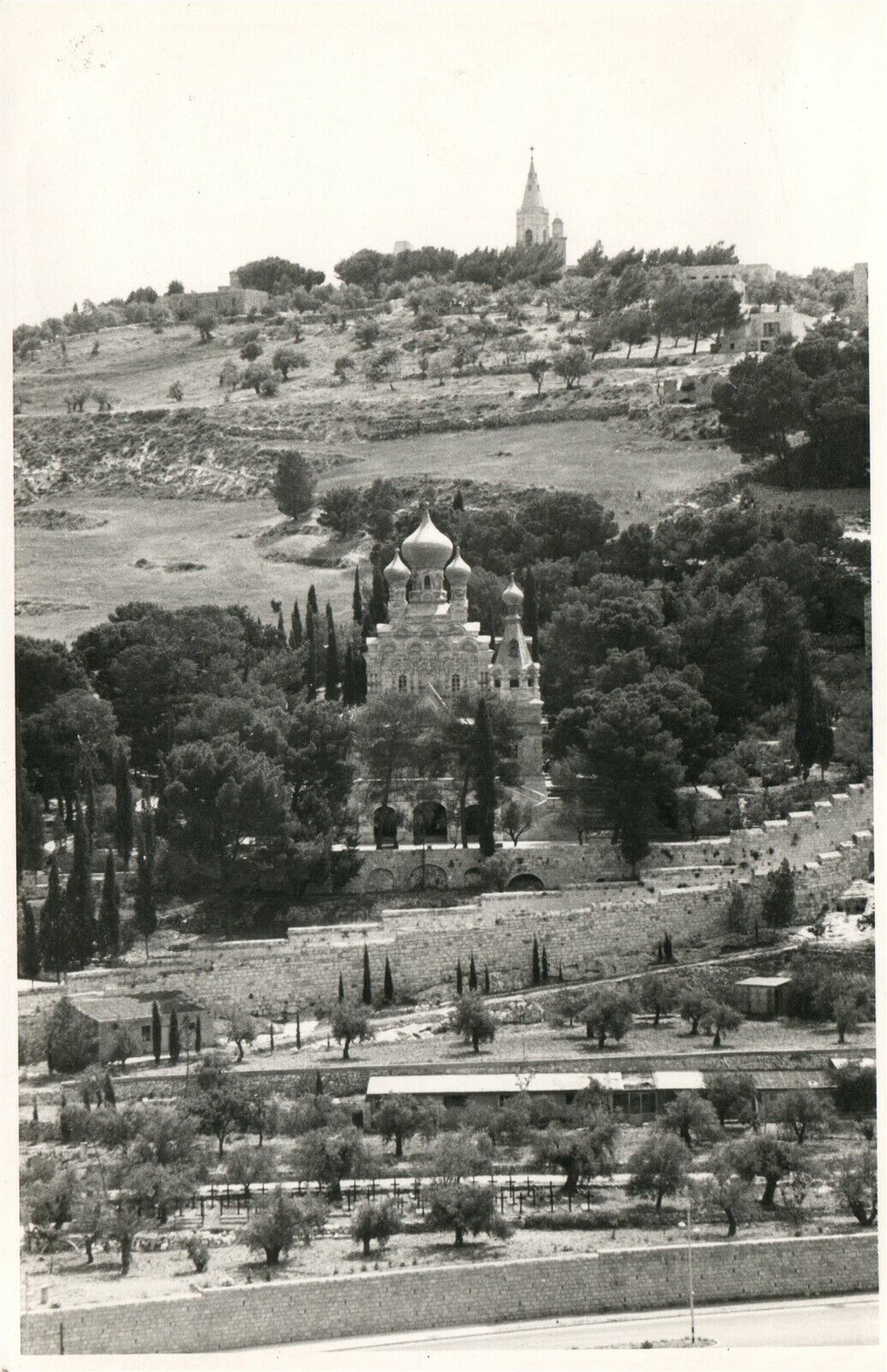 JERUSALEM ISRAEL RUSSIAN ORTHODOX CHURCH VINTAGE REAL PHOTO POSTCARD RPPC