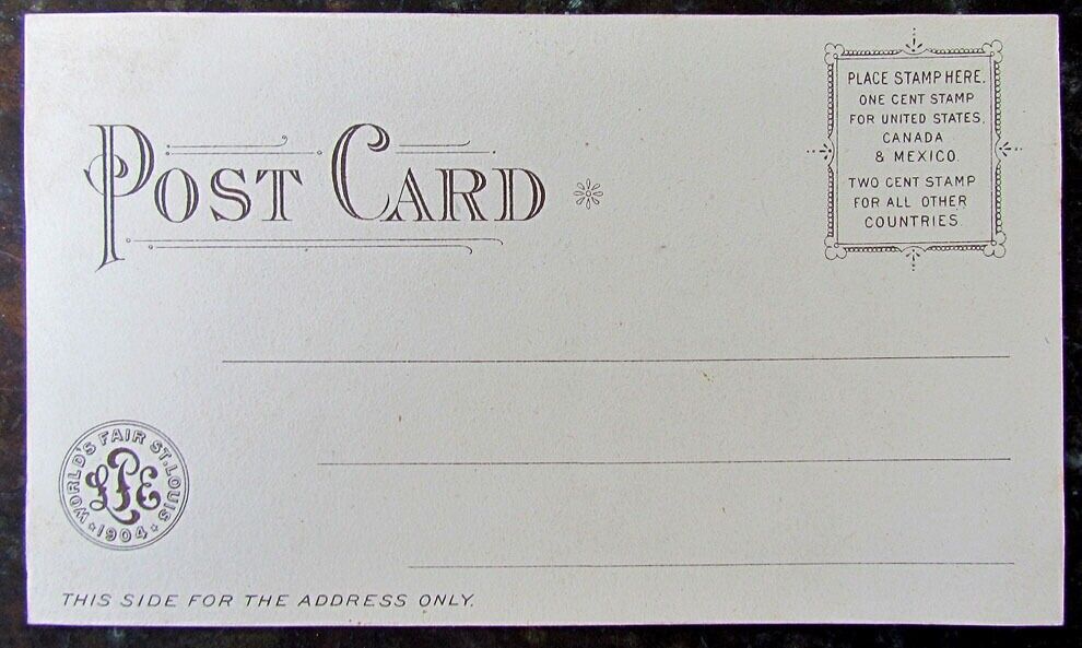 ANTIQUE UNDIVIDED OFFICIAL LOUISIANA PURCHASE EXPOSITION SOUVENIR POSTCARD