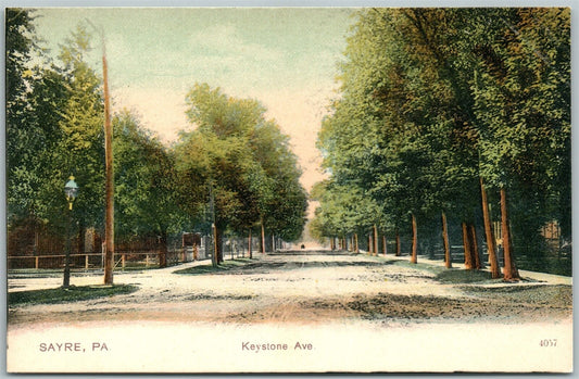 SAYRE PA KEYSTONE AVENUE ANTIQUE POSTCARD