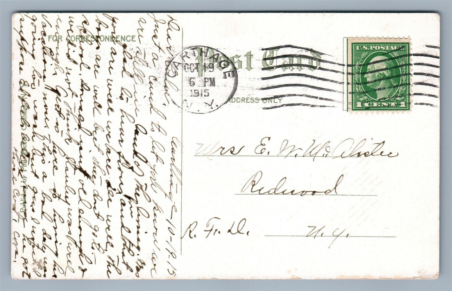 CARTHAGE NY PUBLIC & HIGH SCHOOL ANTIQUE POSTCARD