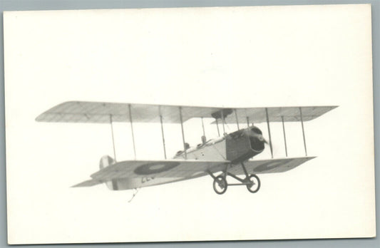 EARLY AVIATION BIPLANE FLYING ANTIQUE REAL PHOTO POSTCARD
