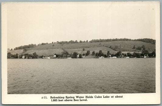 CUBA LAKE NY REFRESHING SPRING WATER VINTAGE REAL PHOTO POSTCARD RPPC