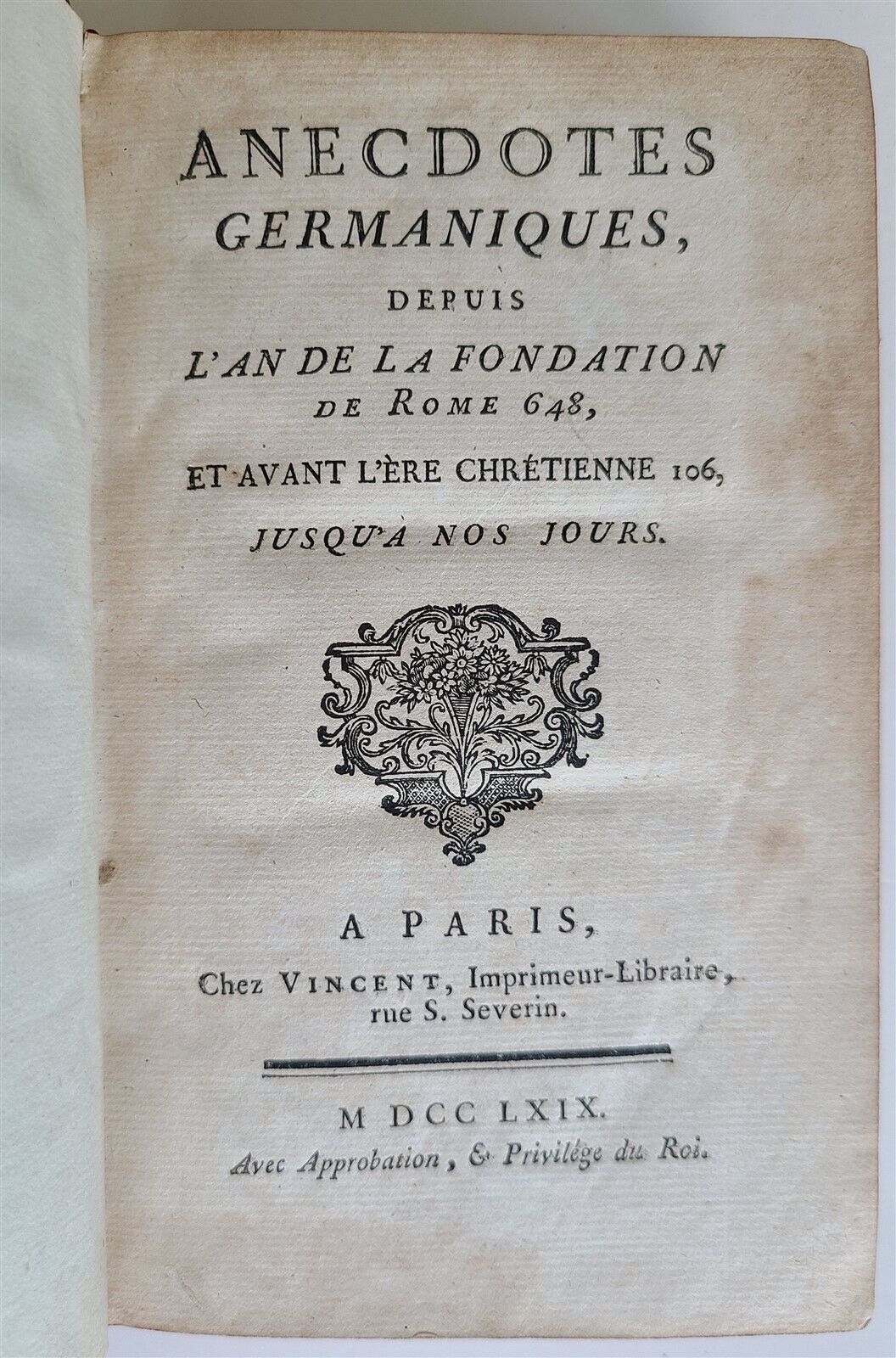 1779 ANECDOTES GERMANIQUES antique FRENCH HISTORY of GERMANY