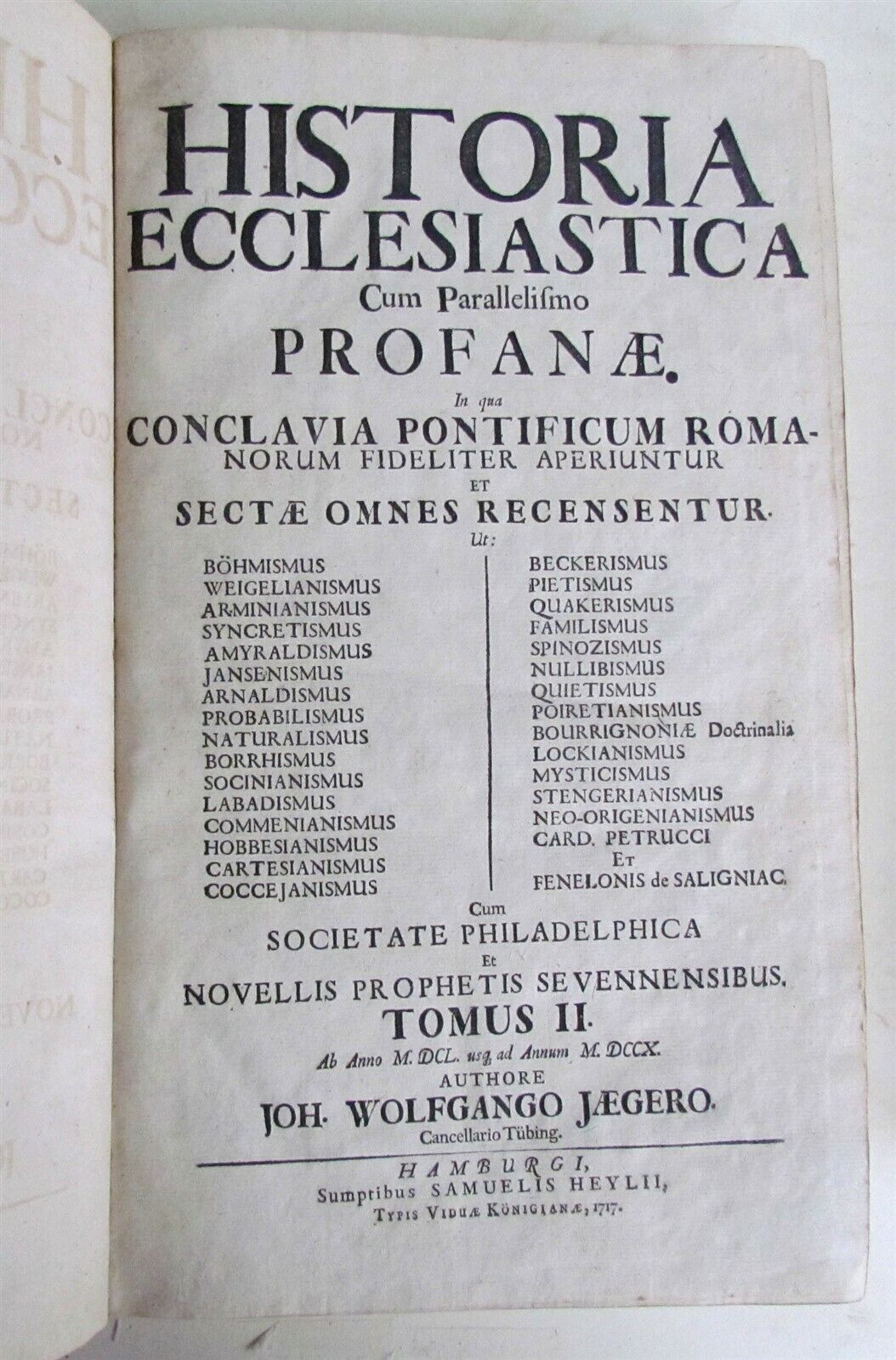 1709 HISTORIA ECCLESIASTICA 2 volumes VELLUM BOUND FOLIOS antique