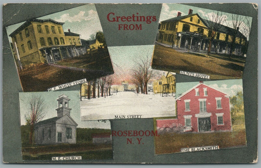 ROSEBOOM NY SCENES ANTIQUE POSTCARD