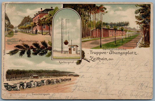 ZEITHAIN GERMANY MILITARY CAMP UNDIVIDED ANTIQUE POSTCARD