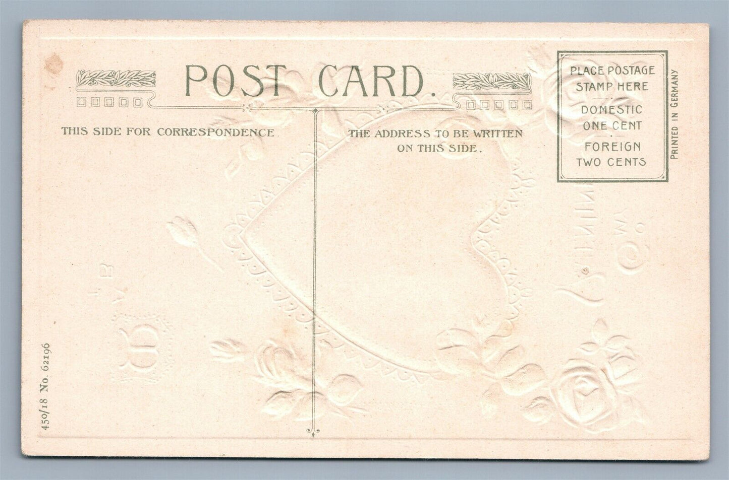 TO MY VALENTINE 1913 COPYRIGHT EMBOSSED ANTIQUE POSTCARD by JOHN WINSCH