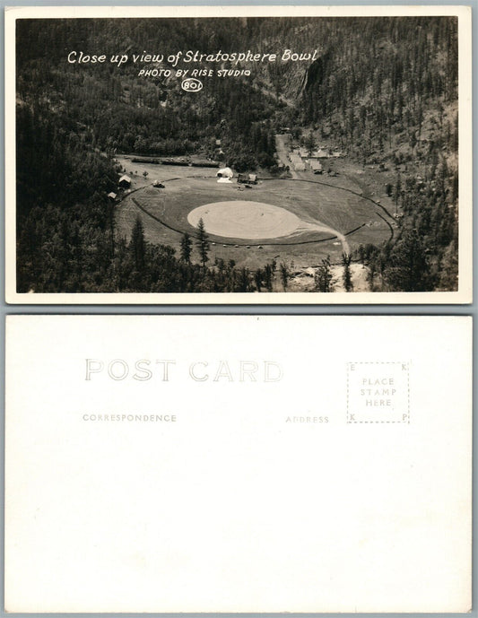 STRATOSPHERE BOWL S.D. CLOSE UP VIEW VINTAGE REAL PHOTO POSTCARD RPPC