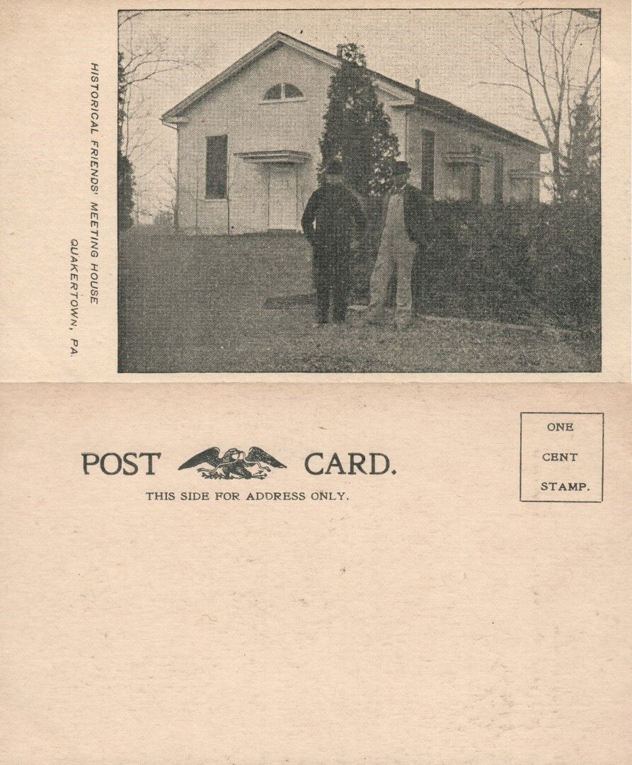 QUAKERTOWN BUCKS CO PA FRIENDS' MEETING HOUSE UNDIVIDED ANTIQUE POSTCARD