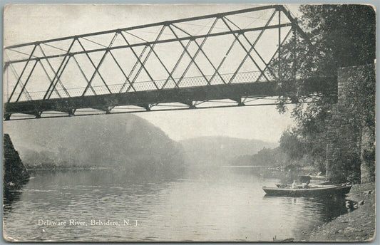 BELVIDERE NJ DELAWARE RIVER ANTIQUE POSTCARD