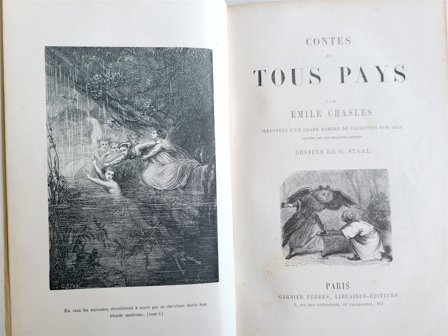1880s CONTES de TOUS PAYS par EMILE CHASLES antique ILLUSTRATED