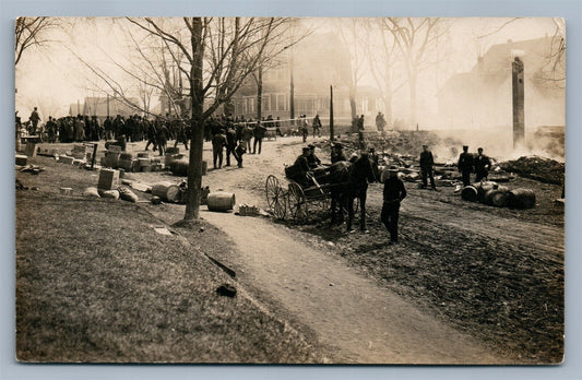 FIRE SCENE ANTIQUE REAL PHOTO POSTCARD RPPC