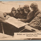 WWI BRITISH & AMERICAN AIR PILOTS on WESTERN FRONT ANTIQUE POSTCARD