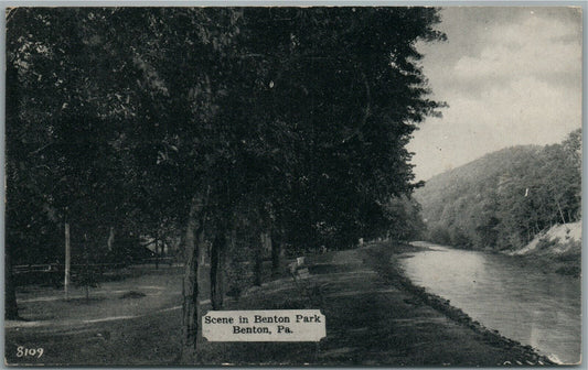 BENTON PA PARK SCENE ANTIQUE POSTCARD