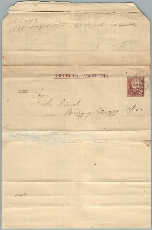 ARGENTINA ANTIQUE COVER w/ 1/2 CENTAVO STAMP