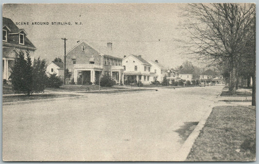 STIRLING NJ STREET SCENE VINTAGE POSTCARD