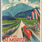 1929 ST.MORITZer AUTOMOBILEWOCHE RACING VINTAGE POSTCARD